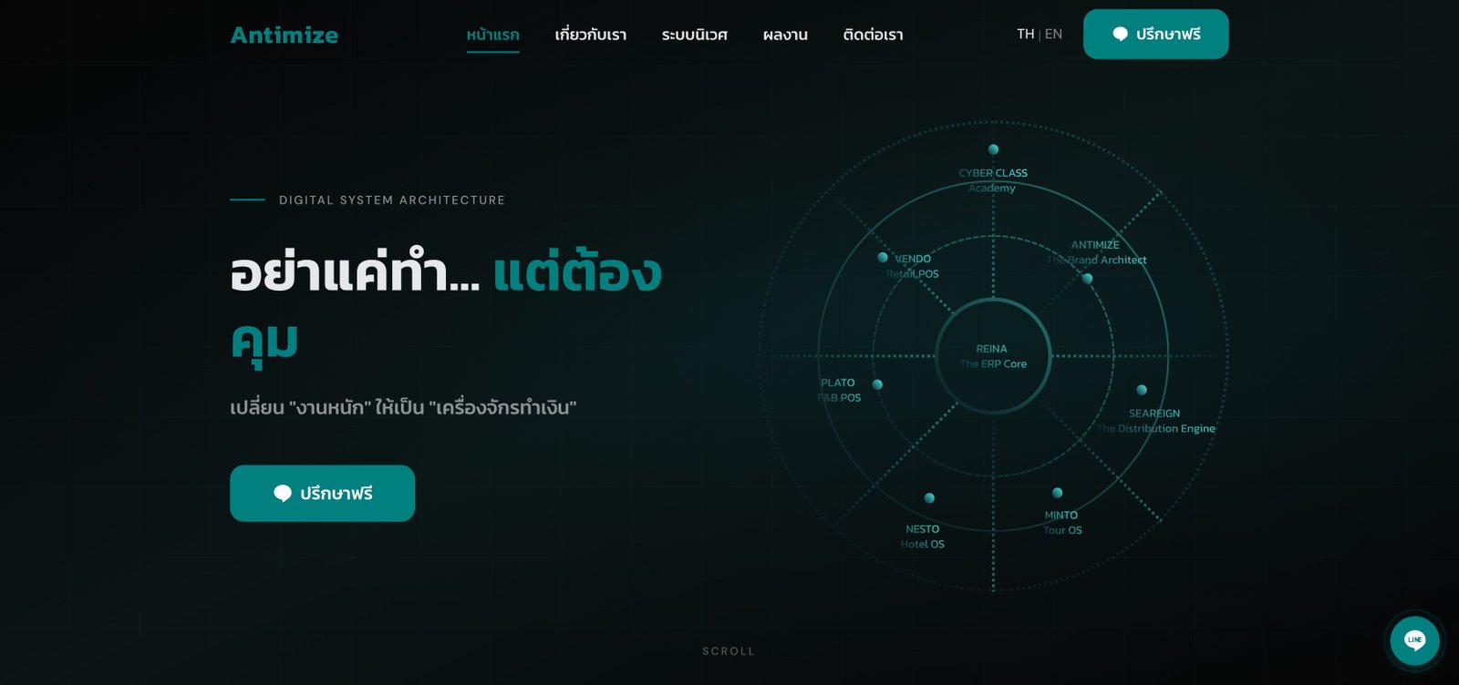 เว็บไซต์ Antimize ออกแบบและพัฒนาด้วย Package 1 Option A